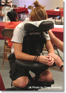Seated chair massage in Cincinnati for your next event